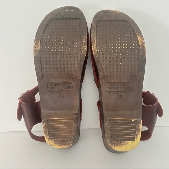 Troentorp’s Burgundy Leather Swedish Clog Sandals | EU 40 (US 9.5-10) - Picture 7 of 16